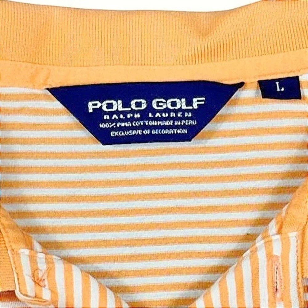 Polo Ralph Lauren Mens L Orange Stripe Big Pony Trump National Doral Golf Club - Picture 4 of 9